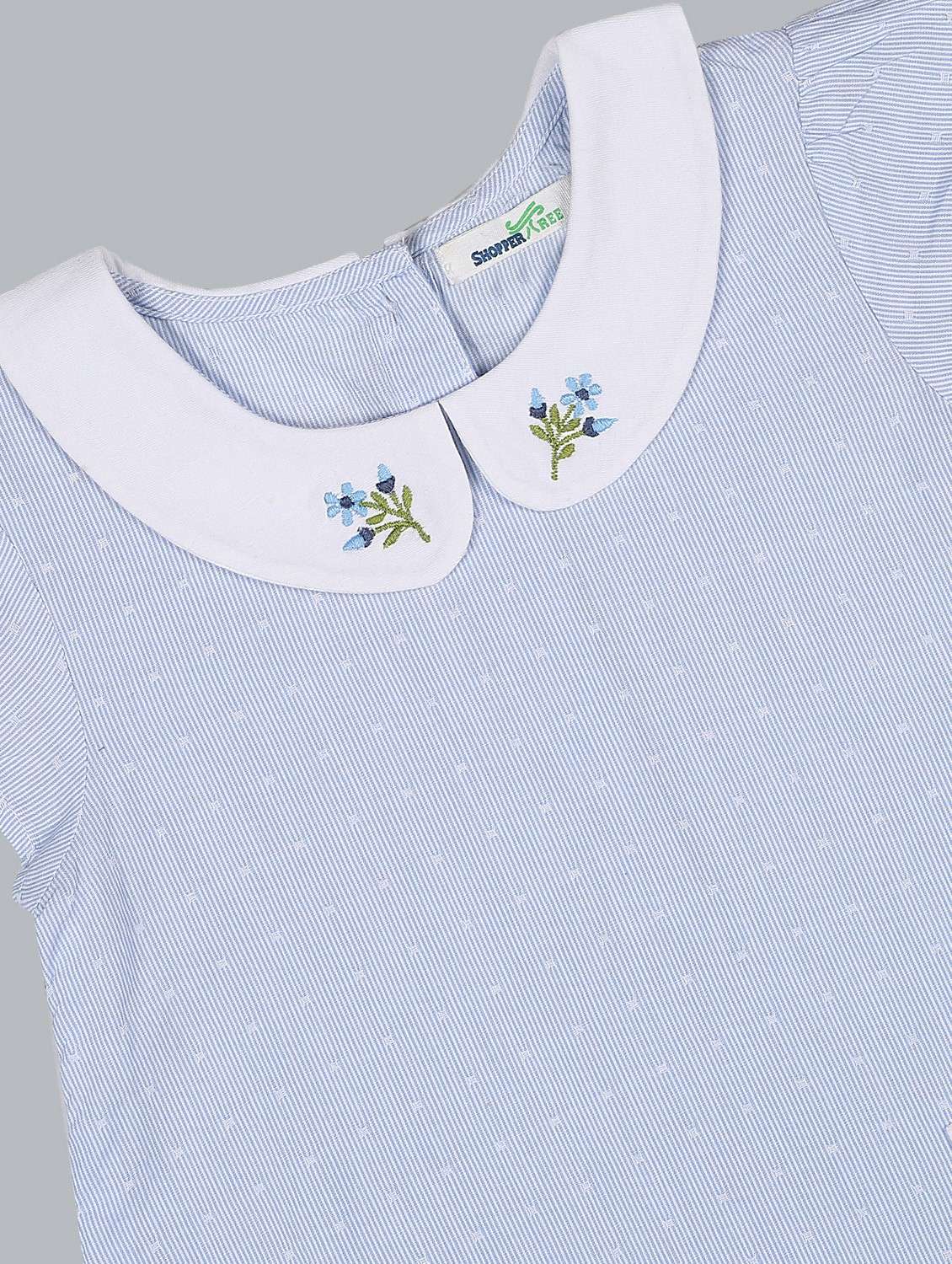 girls peter pan neck cap sleeve frock - 18031458 -  Standard Image - 2
