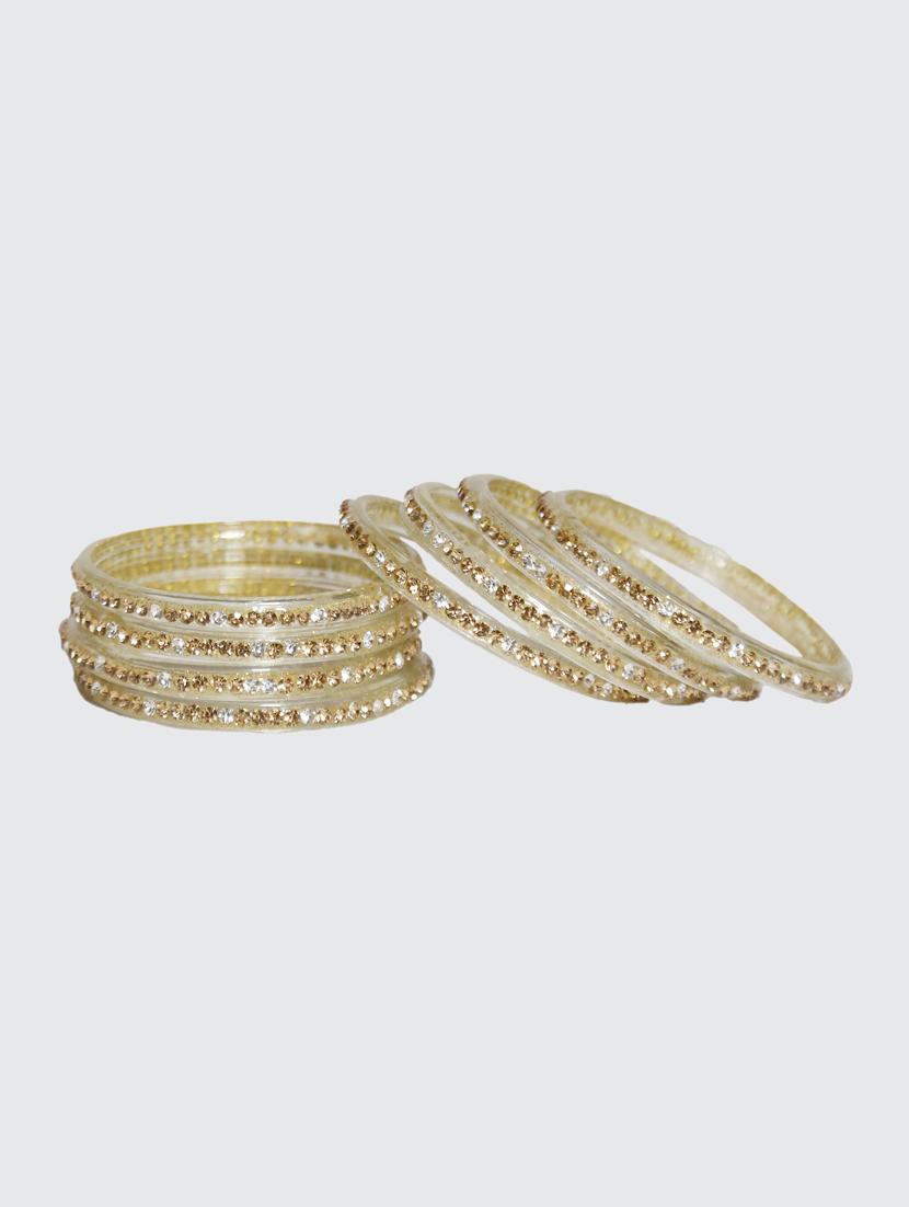 handmade glass white bangles set of 8 - 18031716 - Standard Image - 2