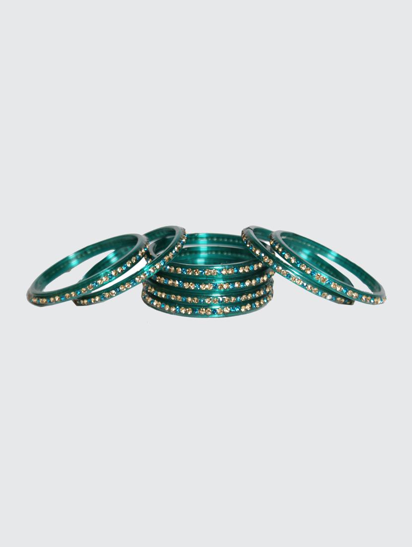 handmade glass green bangles set of 8 - 18031718 - Standard Image - 2