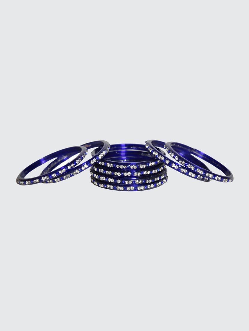handmade glass blue bangles set of 8 - 18031719 - Standard Image - 2