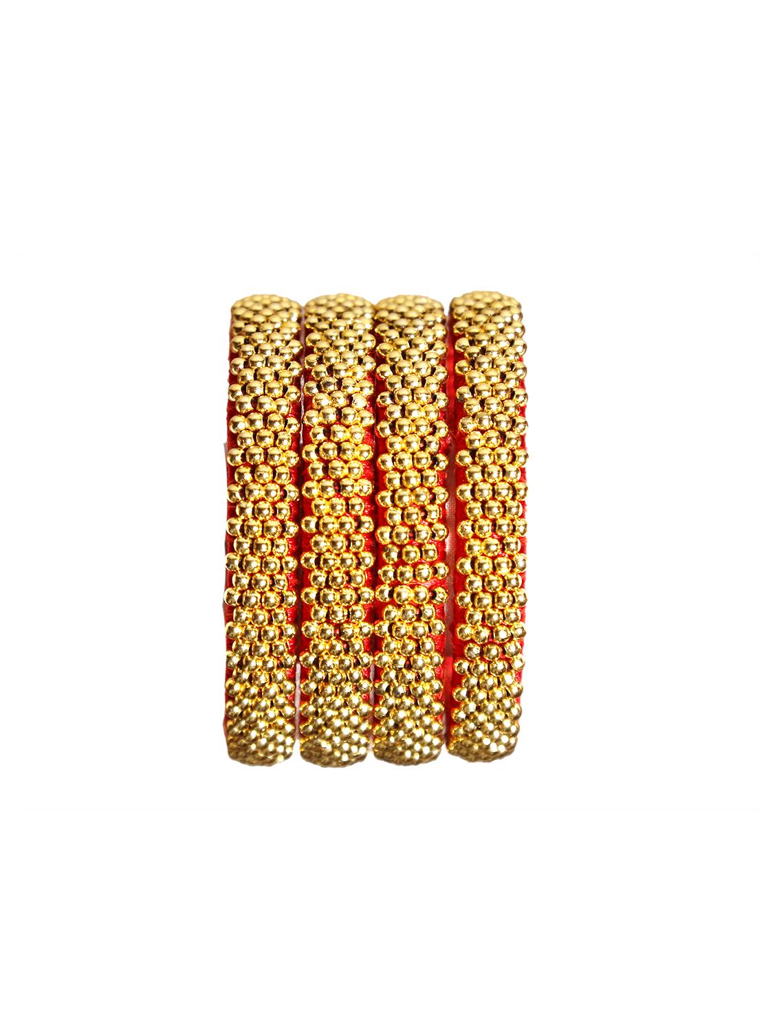 handmade silk thread golden beads kade set of 4 - 18031798 - Standard Image - 2