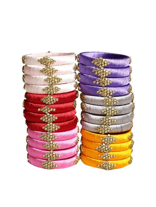 handmade silk thread combo multicolor pack set 24 - 18031811 - Standard Image - 0