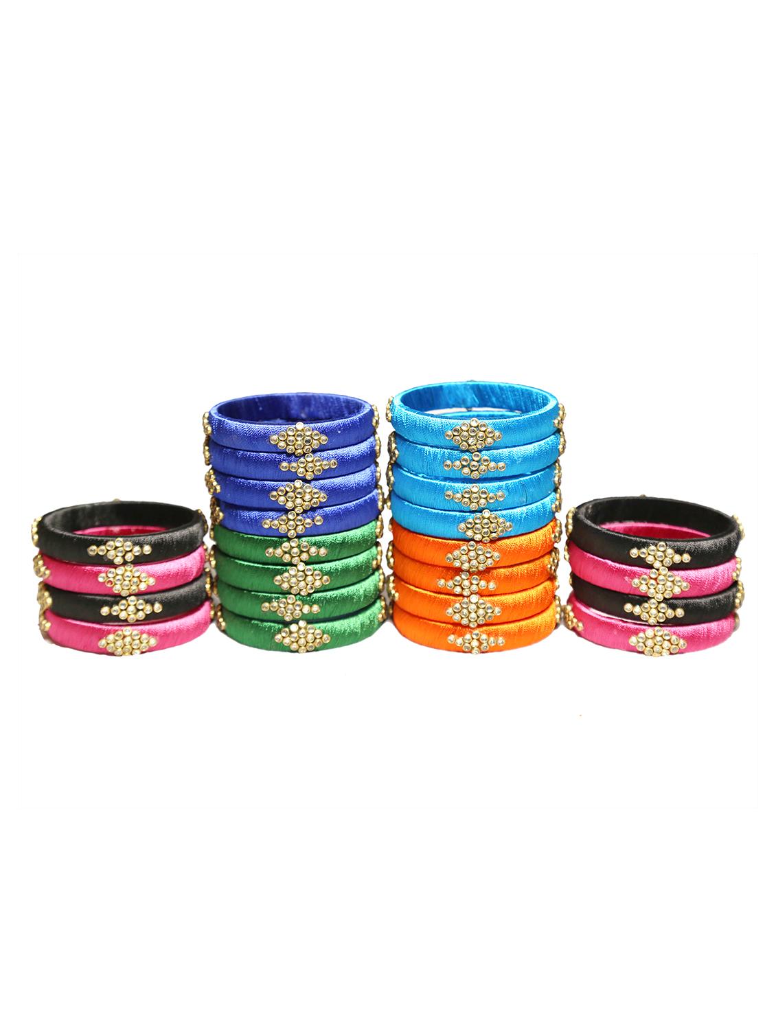 handmade silk thread combo multicolor pack set 24 - 18031812 - Standard Image - 2