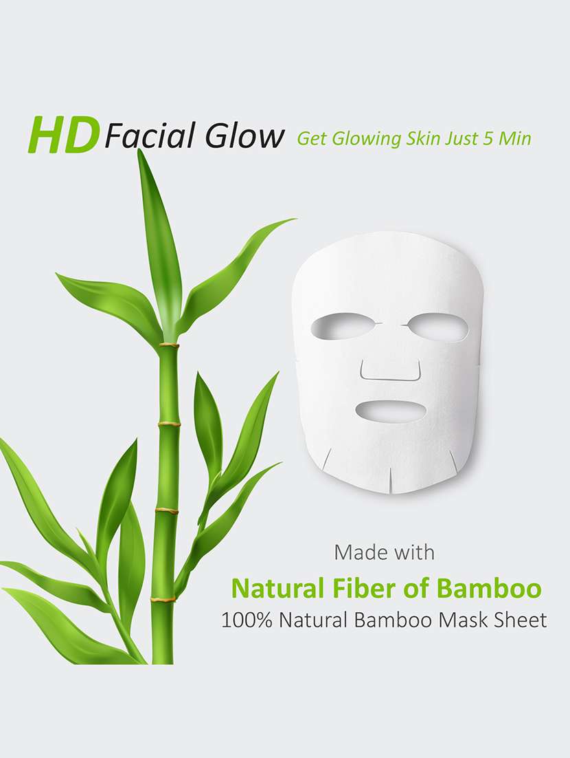 masking bamboo facial sheet mask of saffron & sandalwood for youthful skin ideal for women & men, 20ml each (pack of 3) - 18032403 - Standard Image - 2