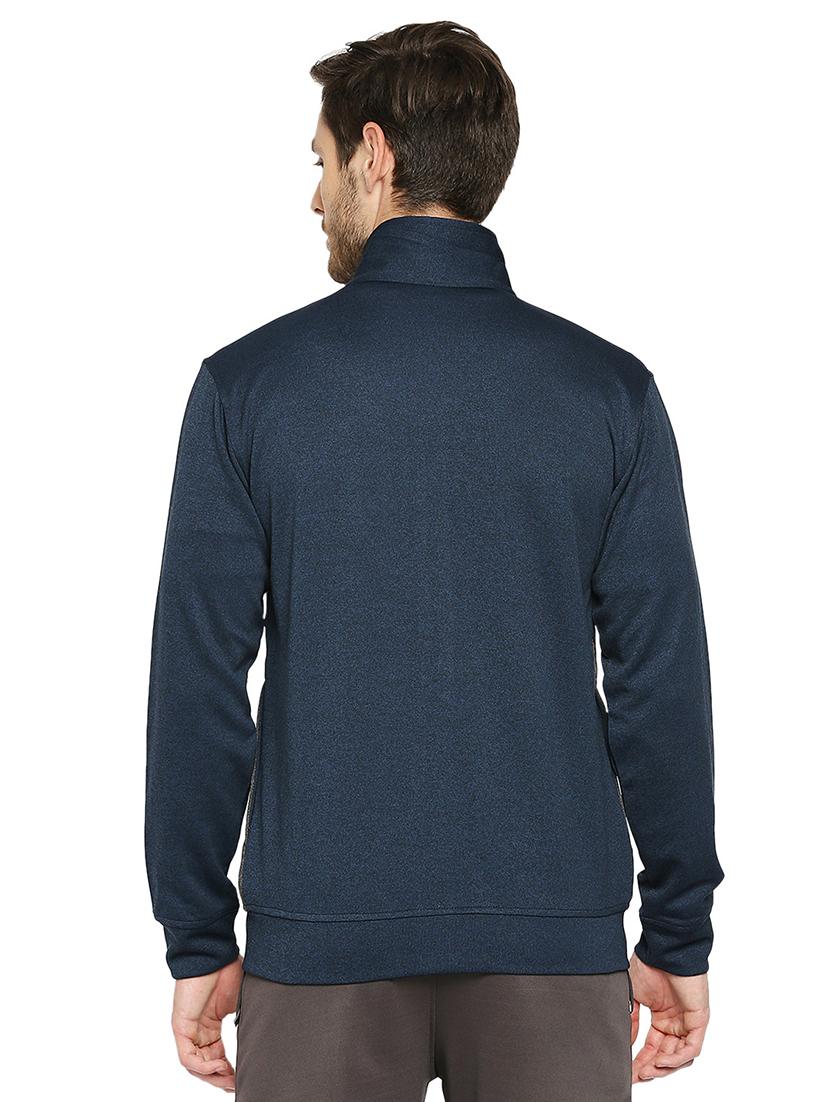 navy blue solid casual jacket - 18032721 - Standard Image - 2