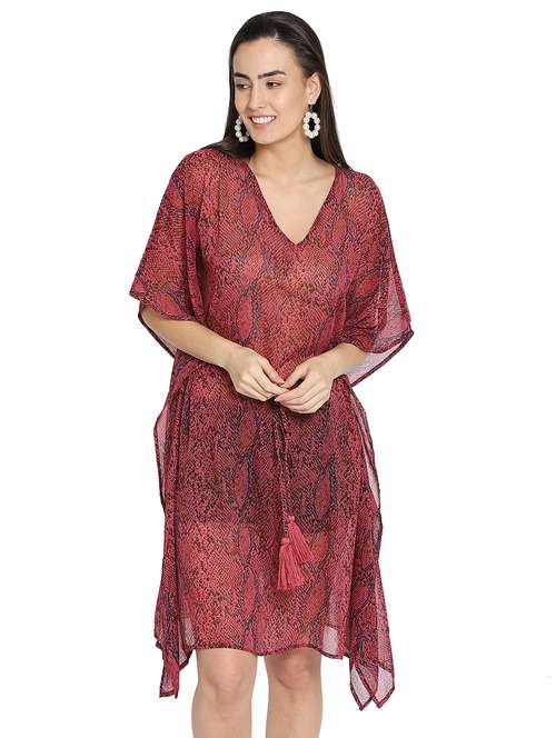 v-neck printed kaftan  - 18032924 -  Standard Image - 0