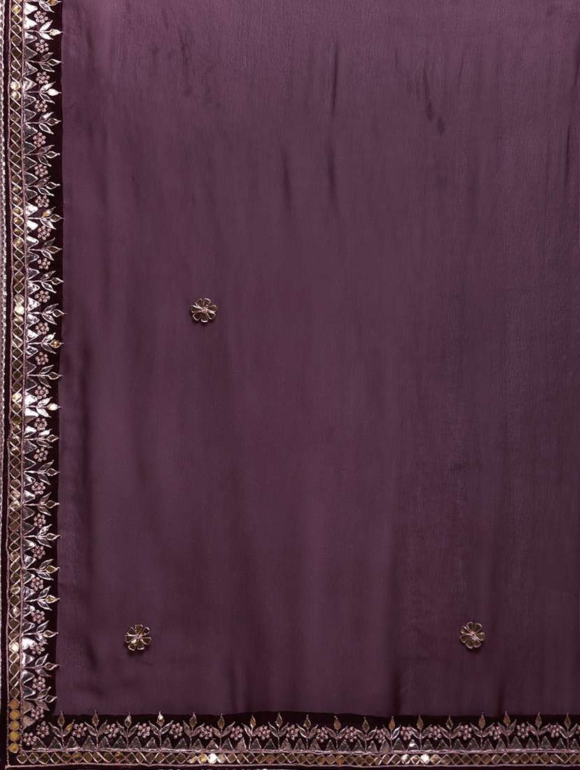Ethnic Motifs Gota Patti Saree With Blouse