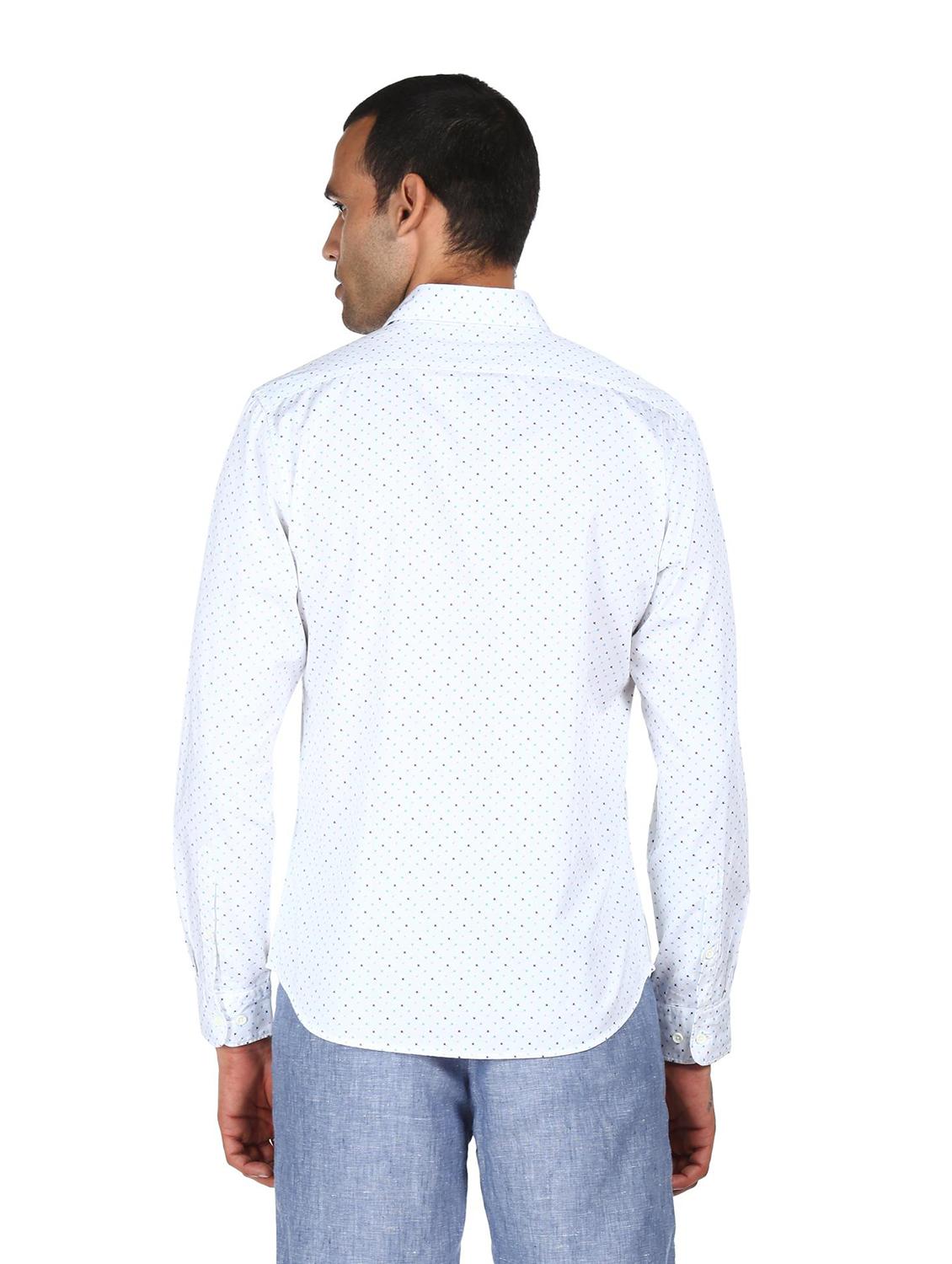 mens micro print casual shirt - 18038466 - Standard Image - 2