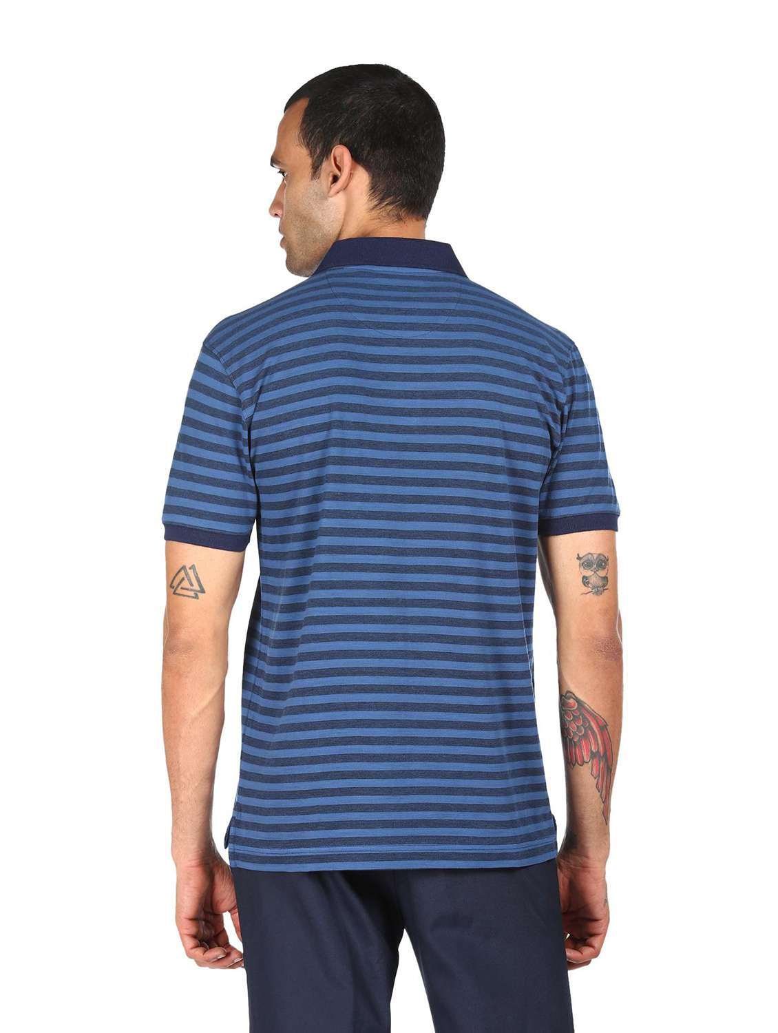 navy-blue striped polo t-shirt - 18038551 -  Standard Image - 2