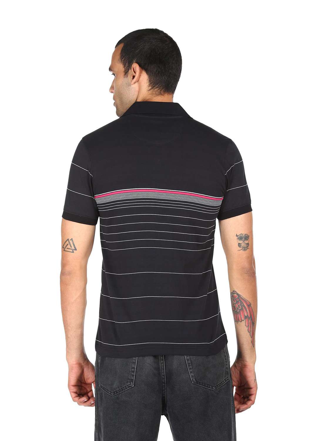 black striped polo t-shirt - 18038572 -  Standard Image - 2