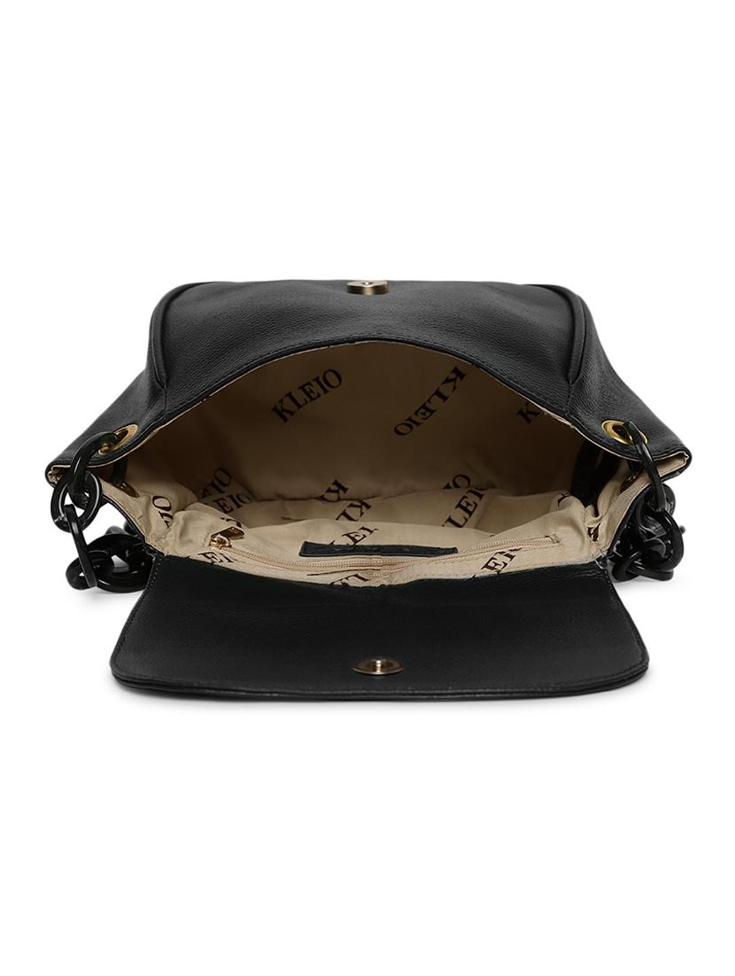 black leatherette (pu) sling bag - 18038778 - Standard Image - 2