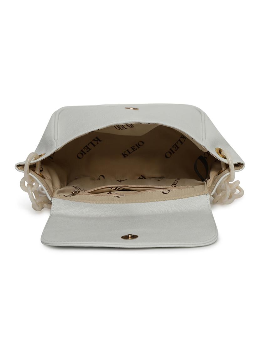 white leatherette (pu) sling bag - 18038779 - Standard Image - 2
