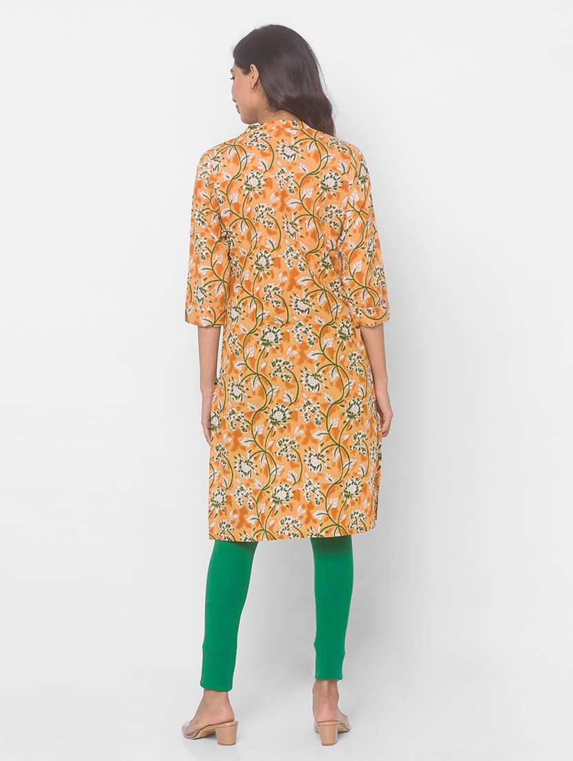 floral straight kurta - 18039526 - Standard Image - 2