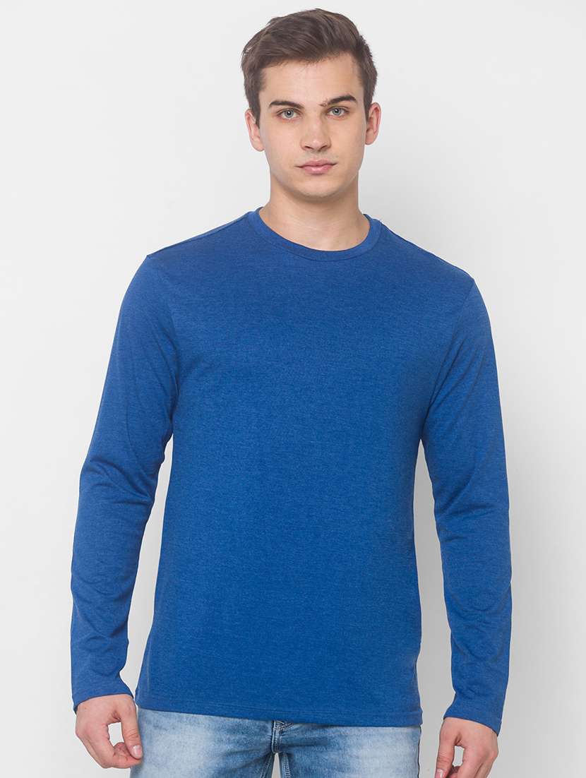 blue solid t-shirt