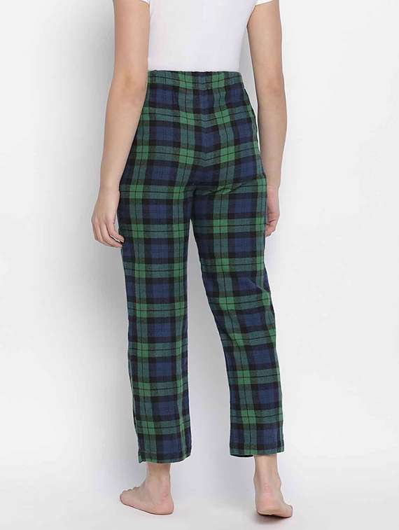 drawstring waist checkered pajama - 18039744 - Standard Image - 2
