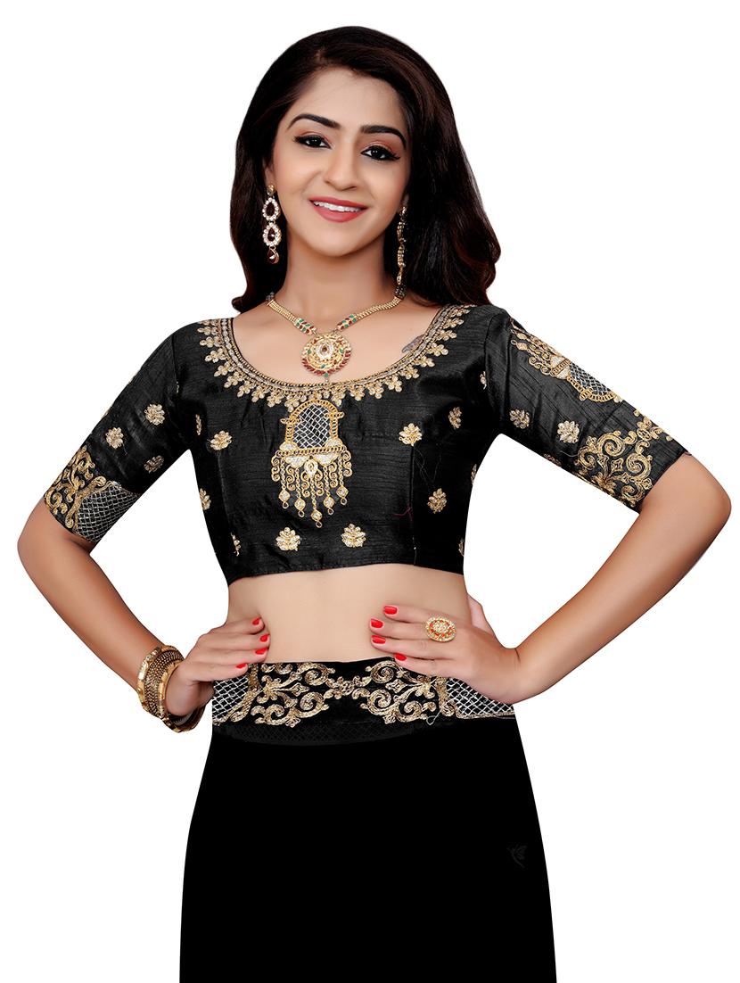 solid bordered saree with blouse - 18039927 - Standard Image - 2