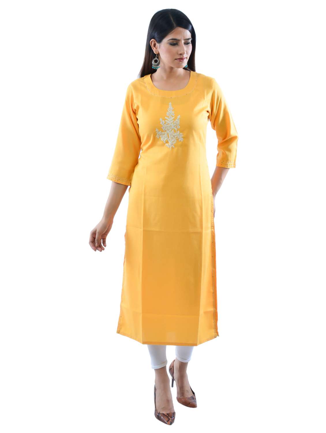 yellow linen kurta legging  set
