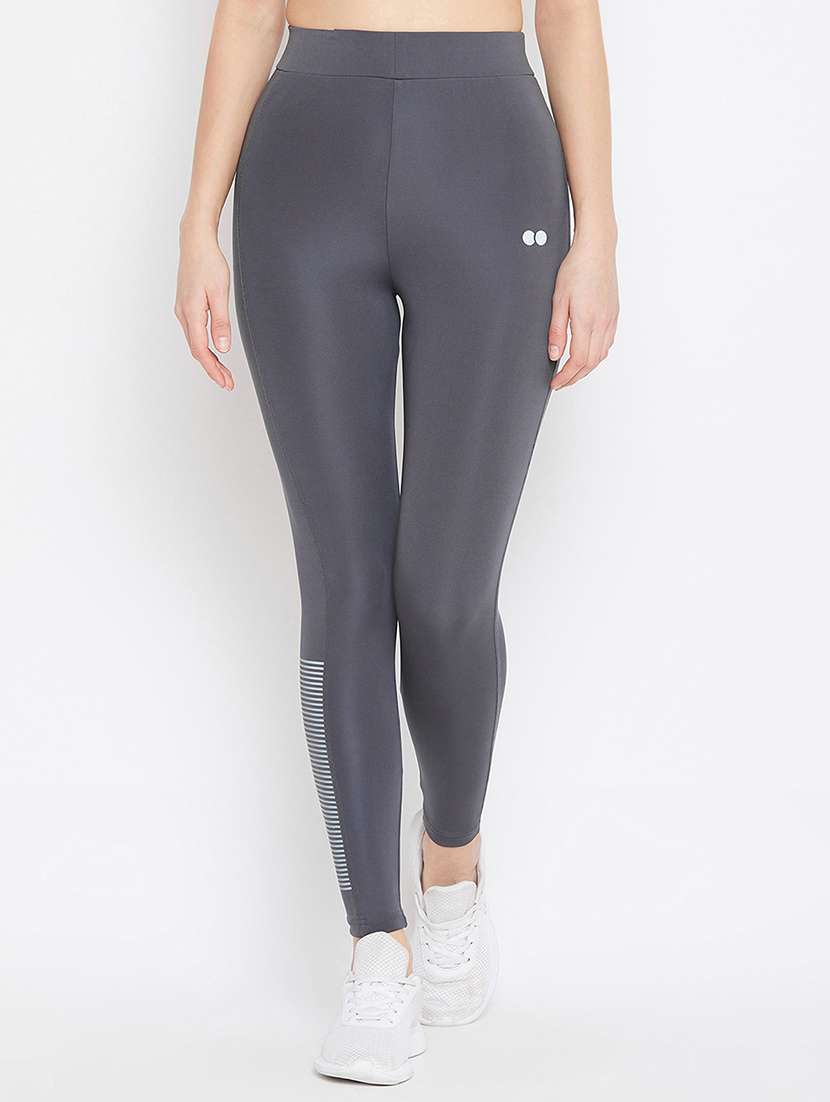 high rise solid track pant
