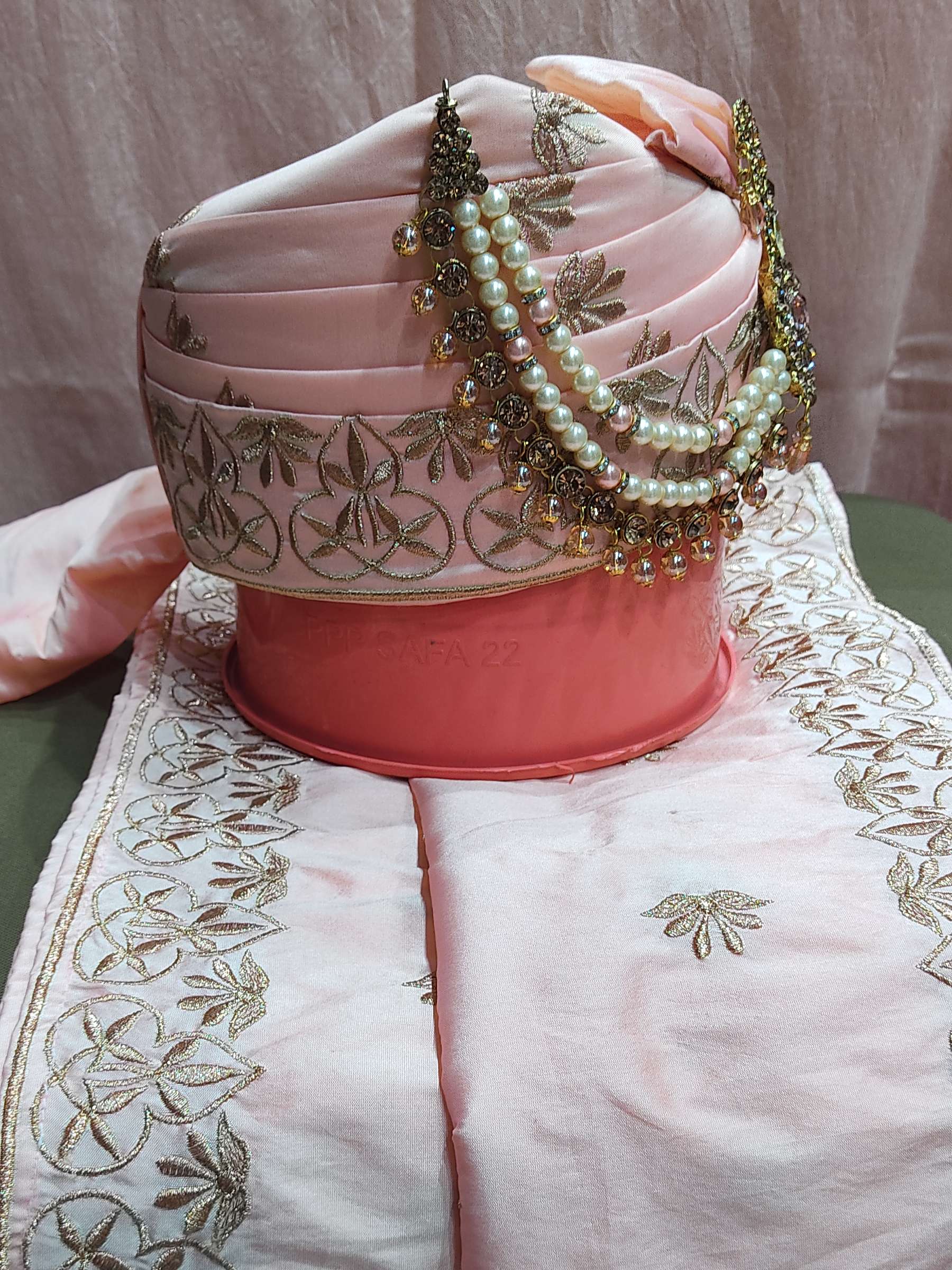 dulha pagdi with stall set pink
