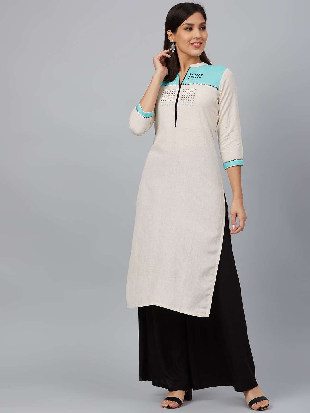 women's embroidered stitched cotton kurta/kurti's. bani 