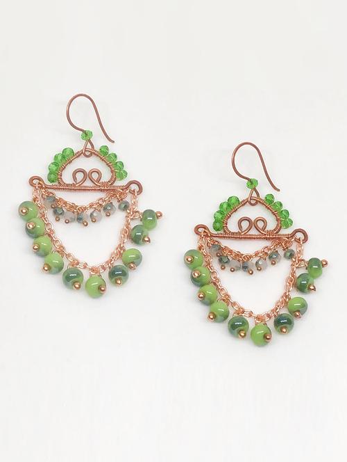 green copper drop earring - 18041082 - Standard Image - 0