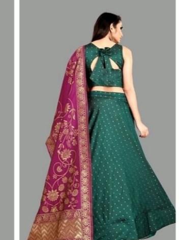 jacquard buti lehenga choli with banarasi - 18041278 - Standard Image - 2