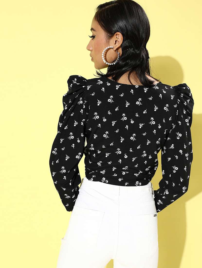 women's wrap overlap neck top - 18041359 -  Standard Image - 2