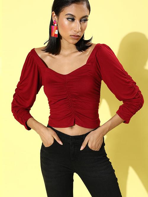 women's crop sweetheart neck top - 18041361 -  Standard Image - 0