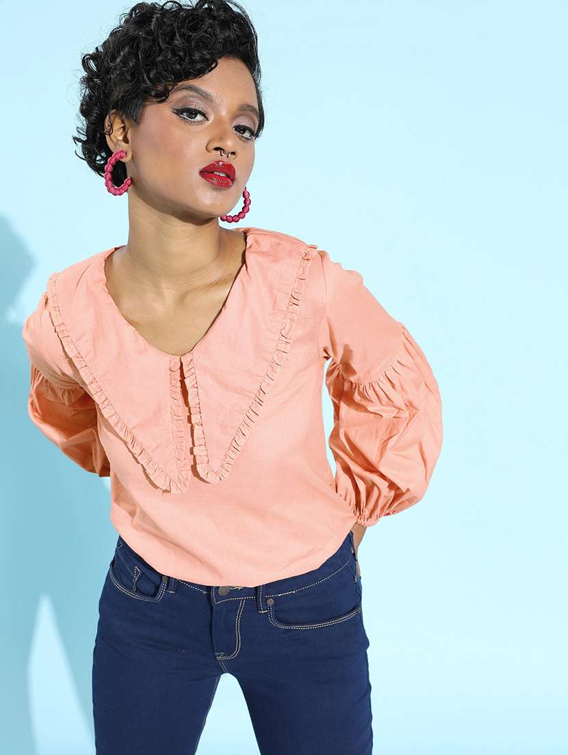 women's straight v neck top