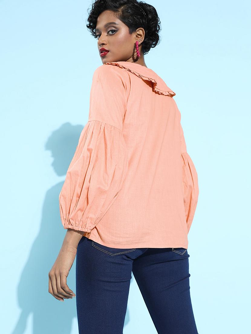 women's straight v neck top - 18041368 - Standard Image - 2