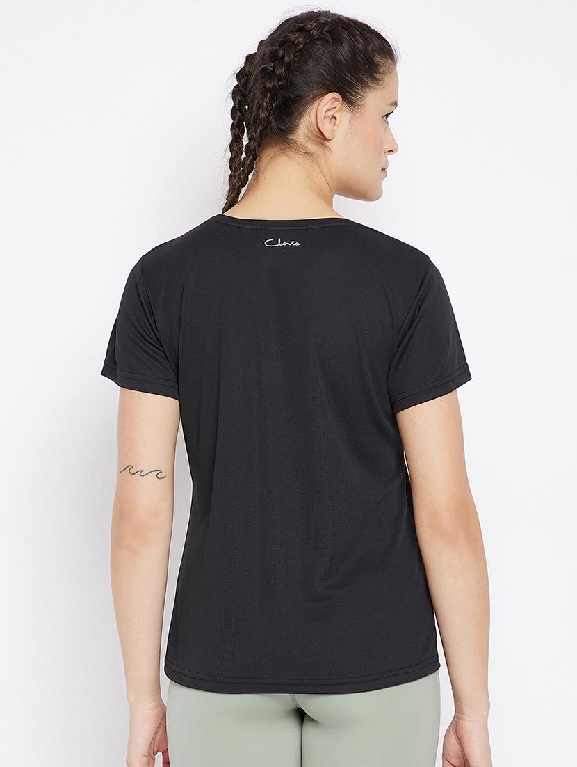 women's front print crew neck t-shirt - 18041621 - Standard Image - 2