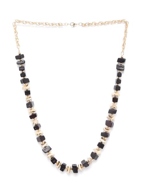 black gold-plated beaded necklace - 18041711 - Standard Image - 0