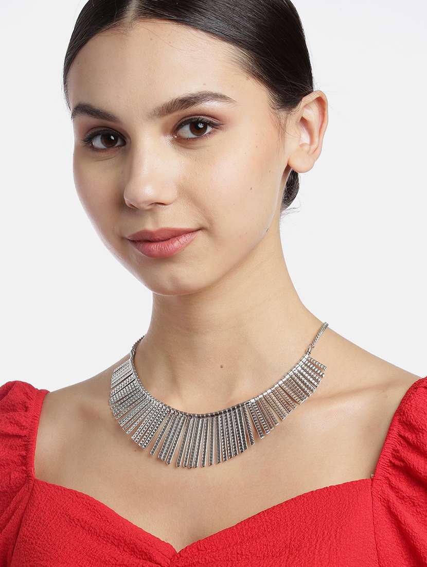 women silver-plated spiked tribal necklace - 18041712 -  Standard Image - 2