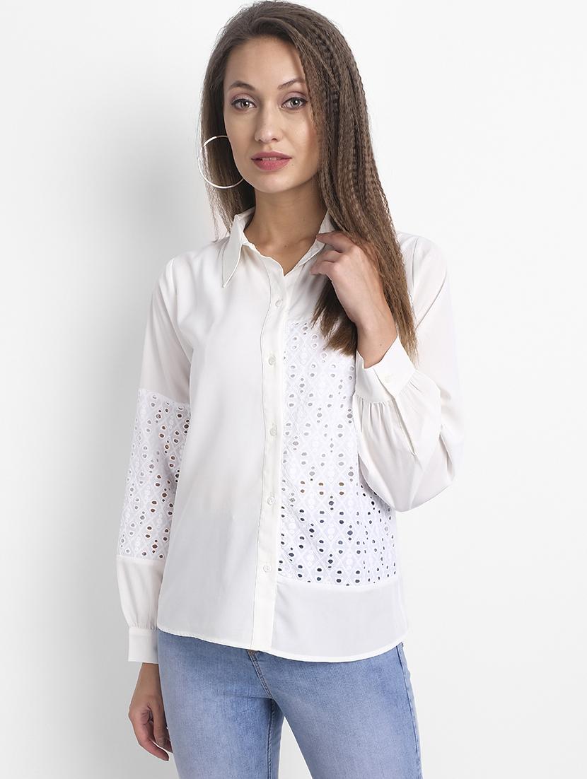 shirt collar self design top - 18042059 - Zoom Image - 0