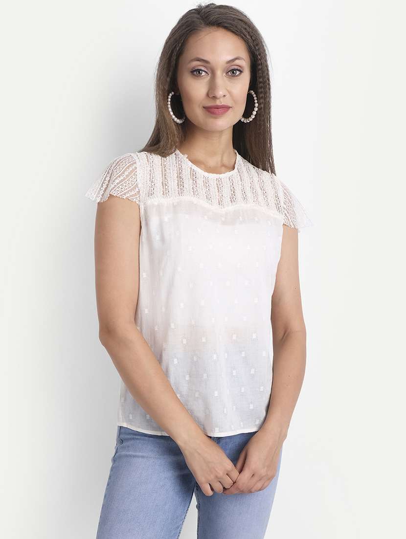 women's straight round neck top