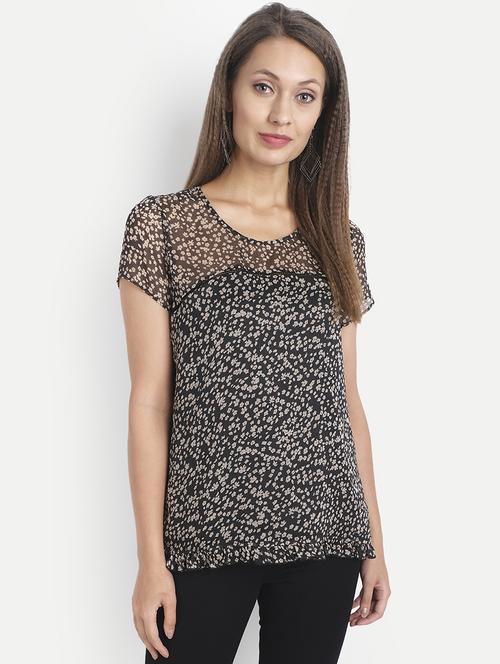 women's straight round neck top - 18042073 - Standard Image - 0