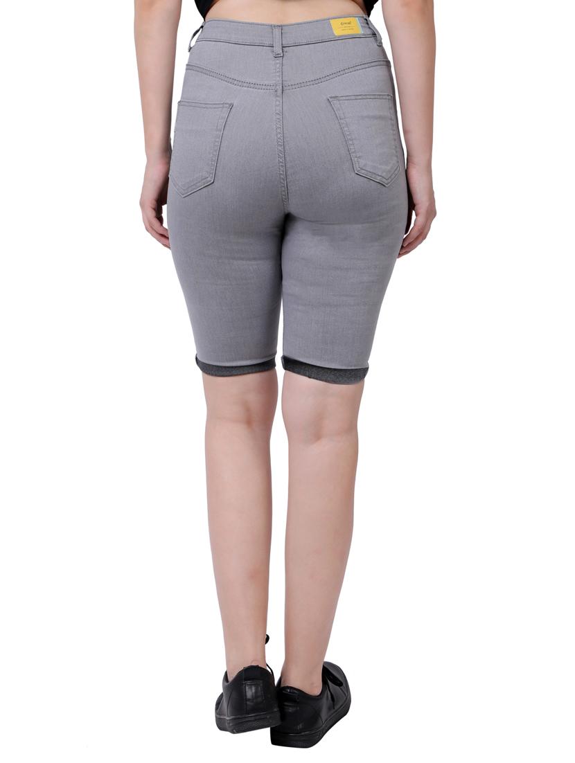 mid rise solid denim capri - 18042432 - Standard Image - 2