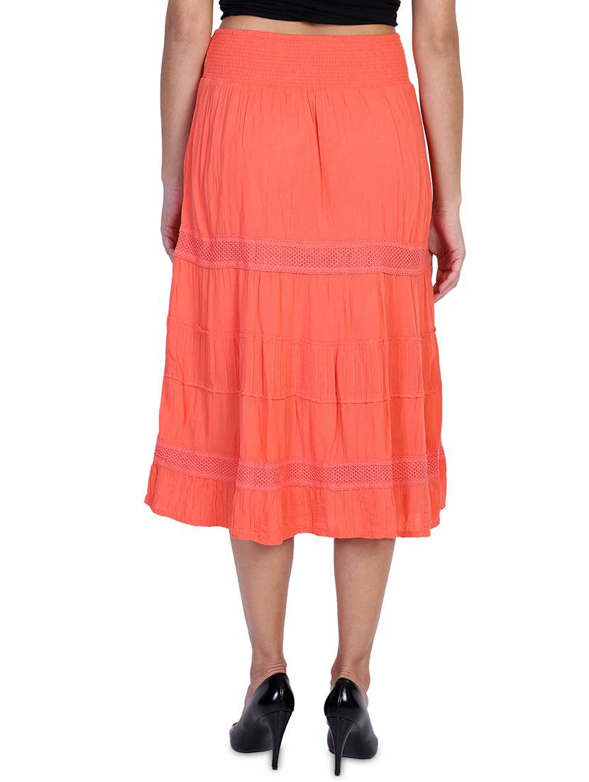 mid rise solid a-line skirt - 18042561 - Standard Image - 2