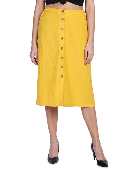 mid rise solid a-line skirt - 18042562 - Standard Image - 0