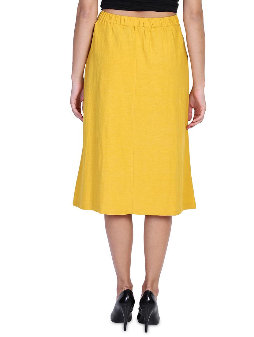 mid rise solid a-line skirt - 18042562 - Standard Image - 2