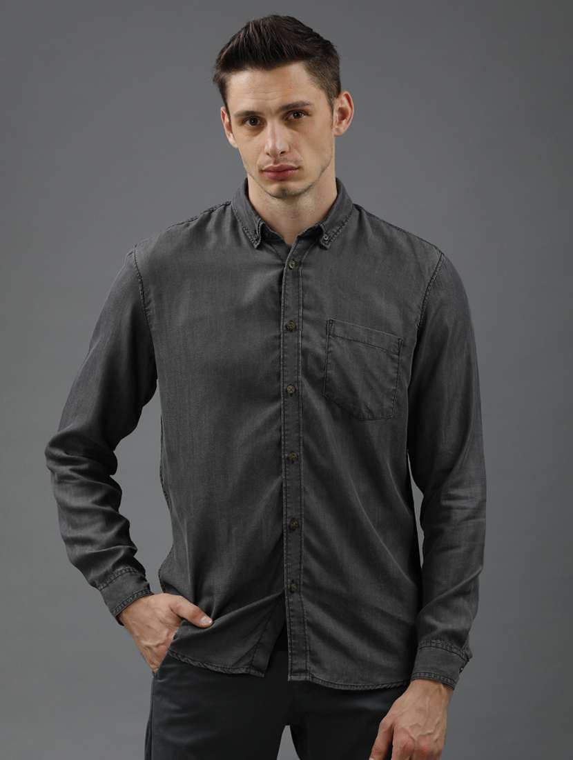 black faded casual shirt