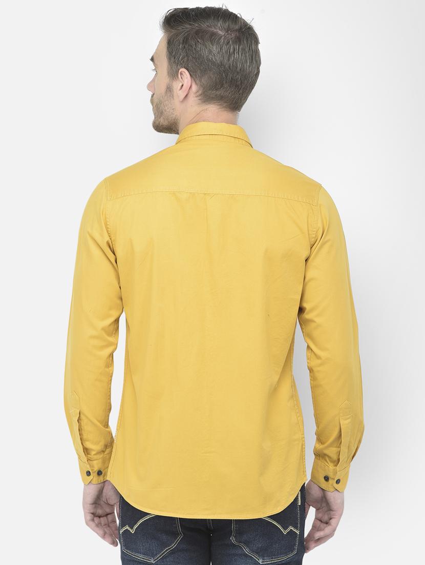 yellow solid casual shirt - 18042951 - Standard Image - 2