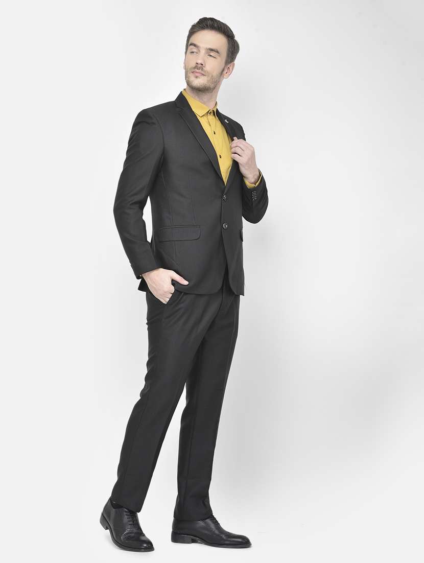 black self design single breasted suit - 18042976 -  Standard Image - 2