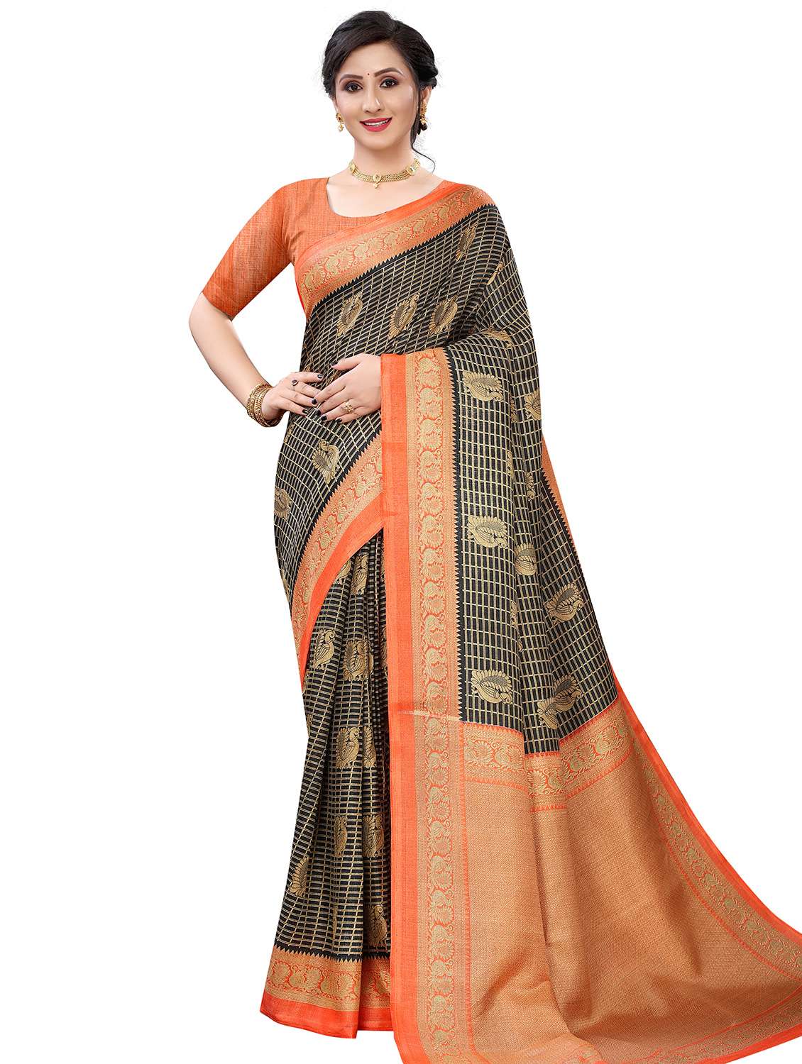 jacquard work handloom saree  with blouse