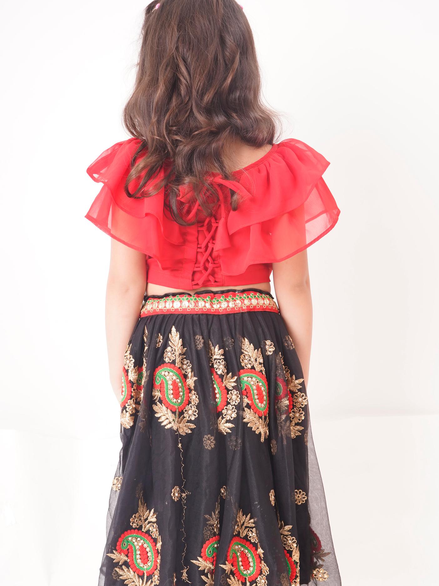 girls lehenga choli ethnic wear, party - 18043830 - Standard Image - 2