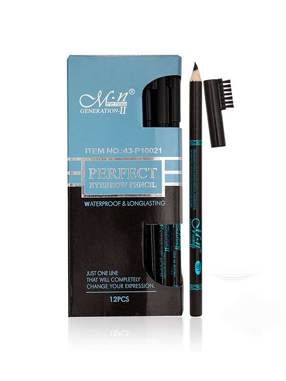 me-now pack of 12 perfect waterproof & long-lasting eyebrow pencil (12g)