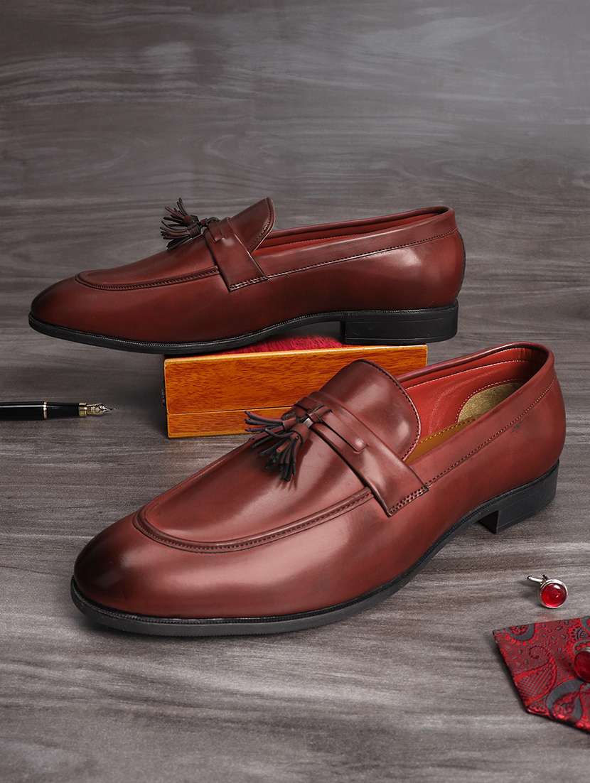 leather slip on loafers