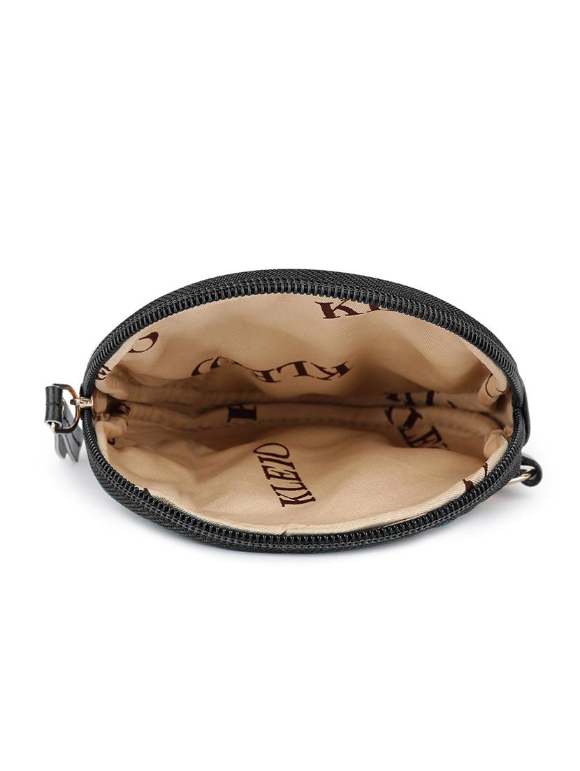 black leatherette (pu) regular pouch - 18044363 - Standard Image - 2