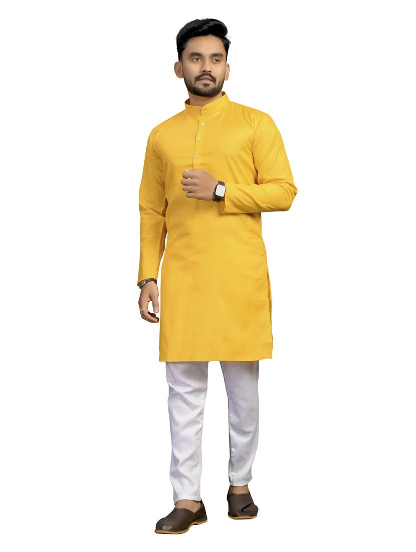 men mandarin neck solid kurta pyjama set 