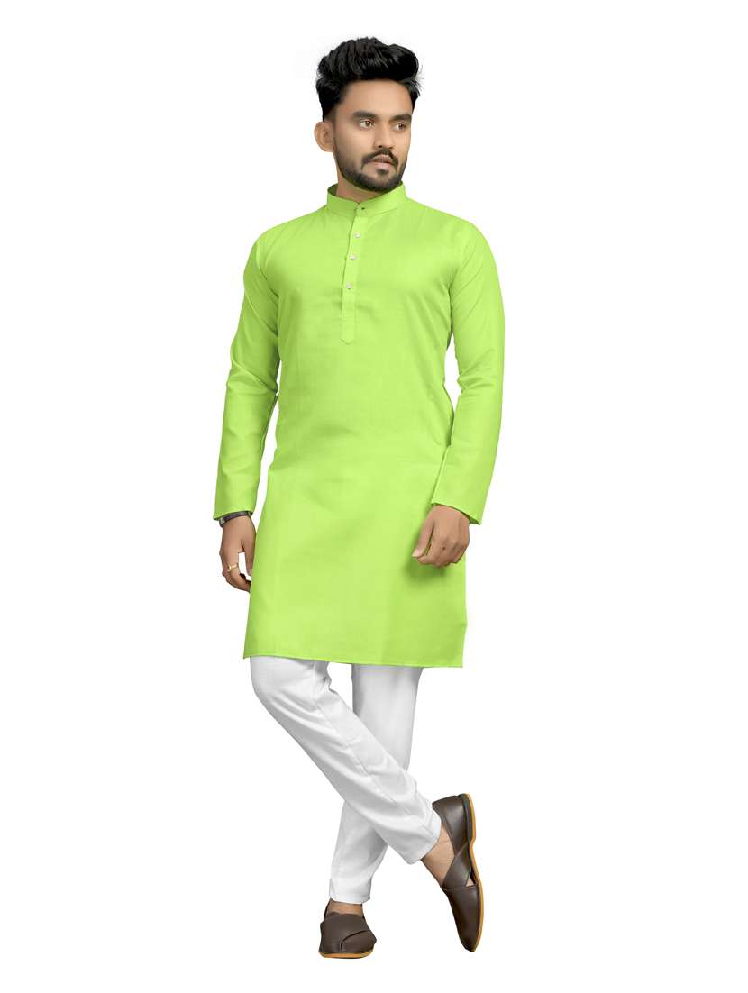 men mandarin neck solid kurta pyjama set 